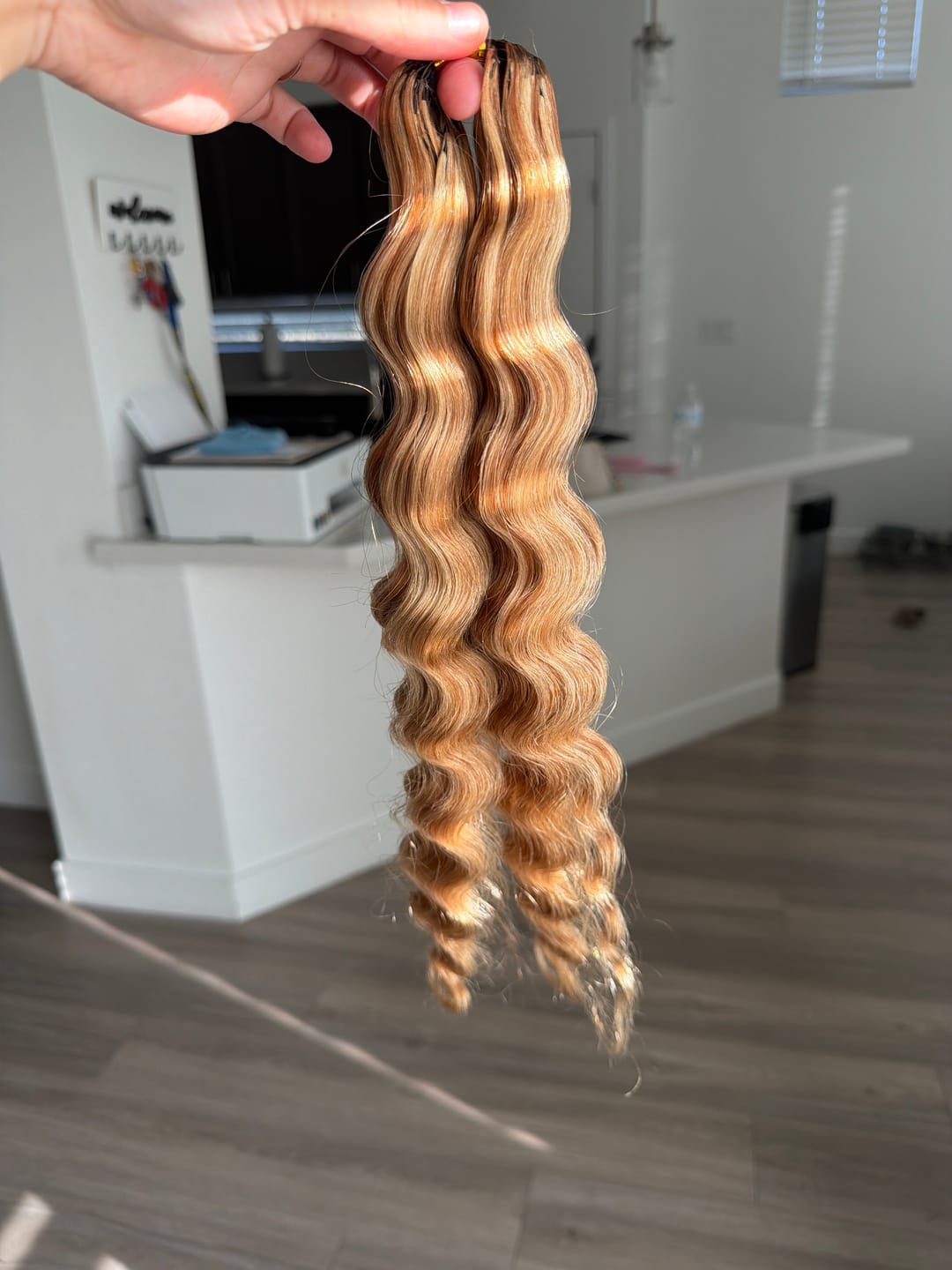 Customer photo review of #27/30/613 Mix Color Blend Loose Deep Wave Human Crochet Hair for Boho Braids