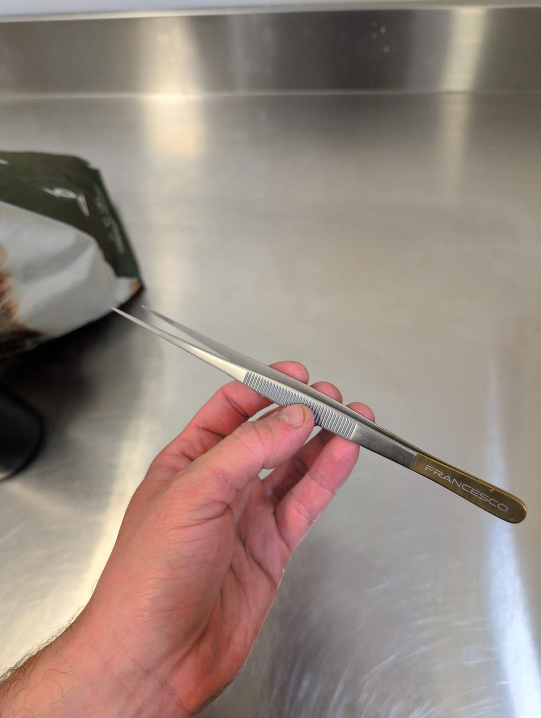 Customer photo review of Medium Straight SuperFine Tweezers