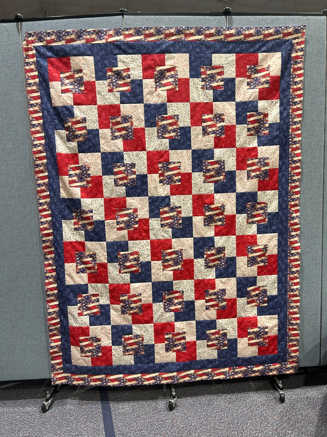 Customer photo review of American Flag Wood Planks Fabric