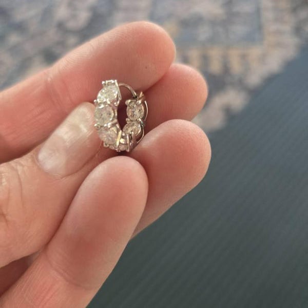 Customer photo review of Clara Large 3.00 CTW Moissanite Hoop Earrings