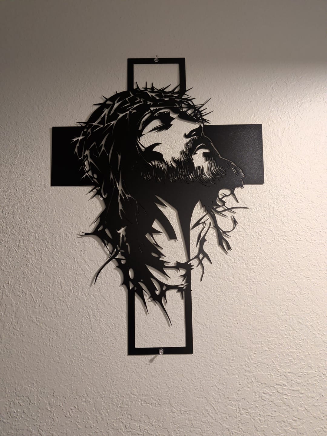 Customer photo review of Christianartworkshop Crown of Thorns Jesus Cross Metal Wall Decor: Heartfelt Faith Statement