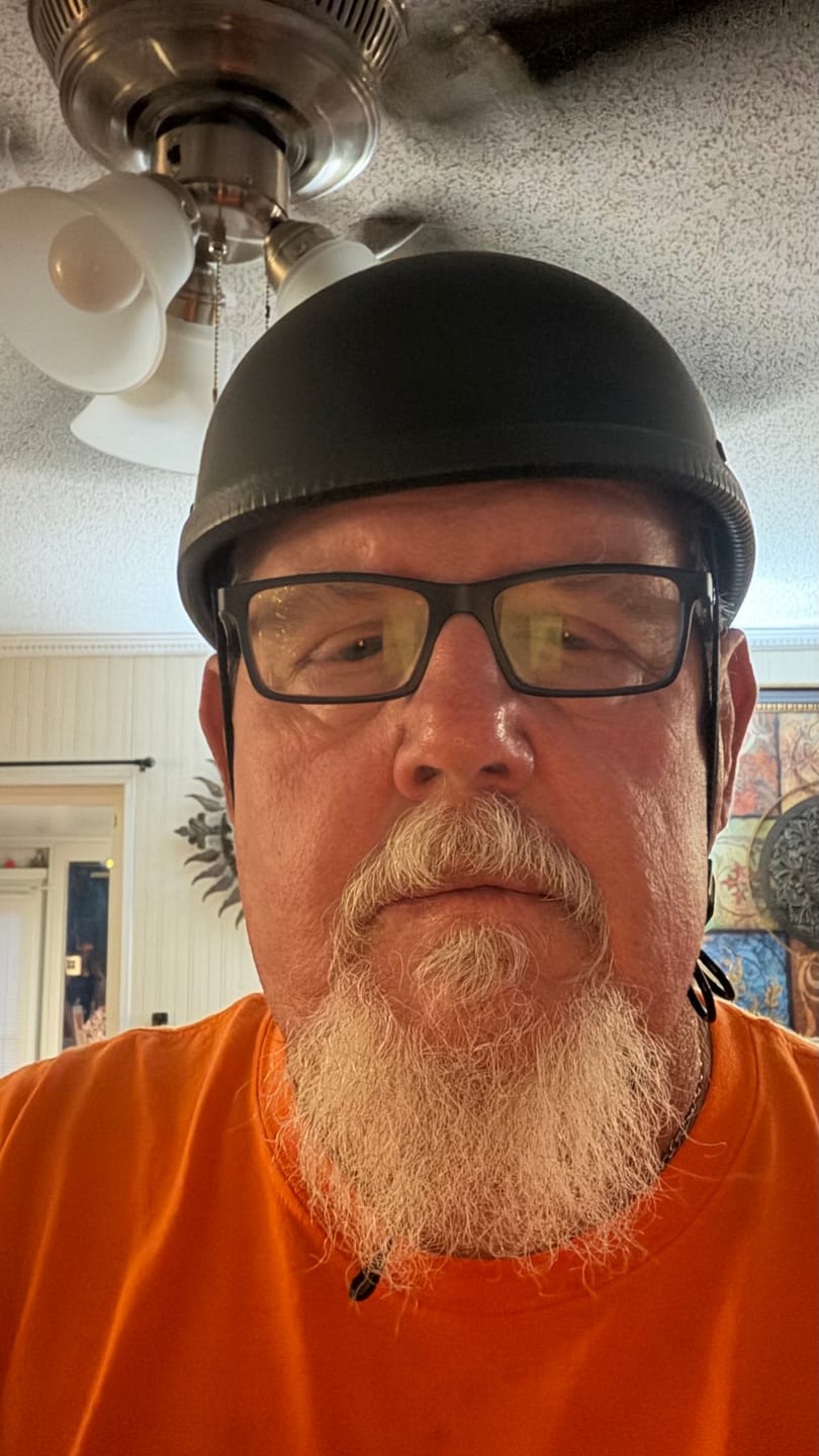 Customer photo review of Lightweight SOA Style DOT Beanie Helmet / Gloss Black