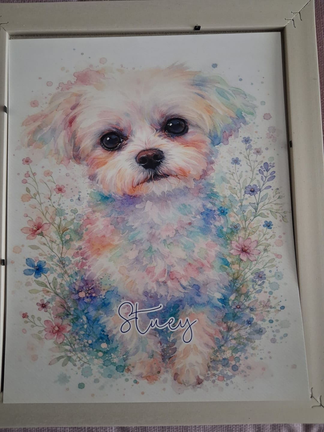 Customer photo review of Watercolour fur - Personalised Poster