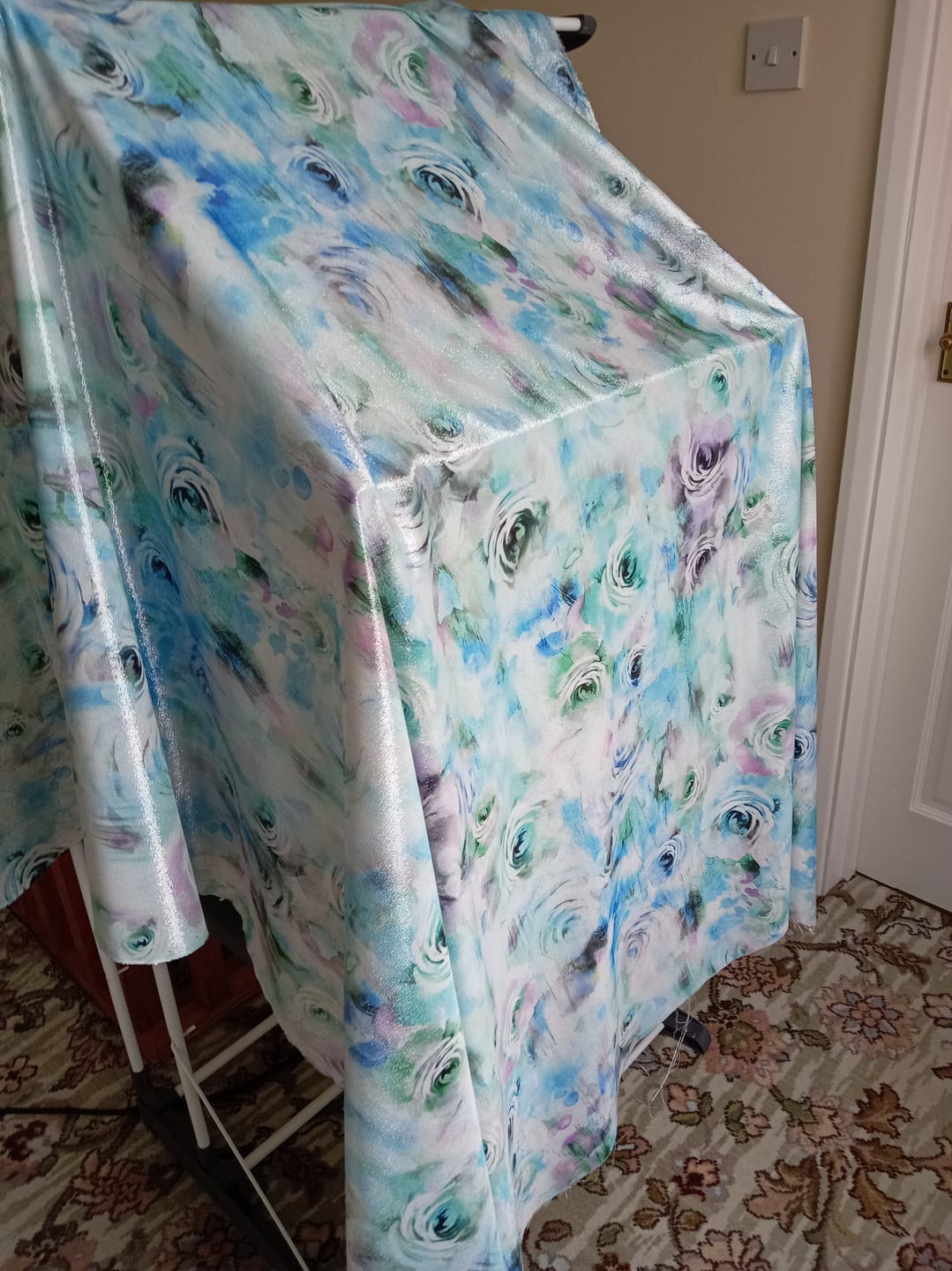 Customer photo review of Frozen Garden Polyester Fabric