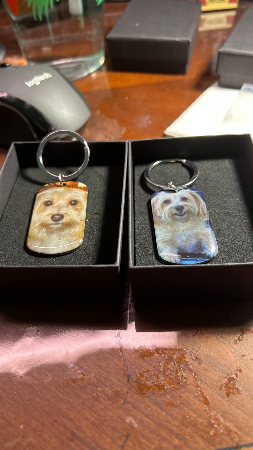 Customer photo review of DON'T CRY FOR ME I'M OK!! - UPLOAD IMAGE - PERSONALIZED KEYCHAIN