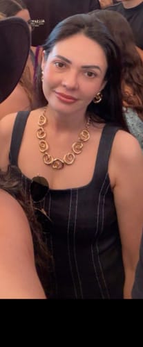 Customer photo review of Duna Contrast Stitch Vestido