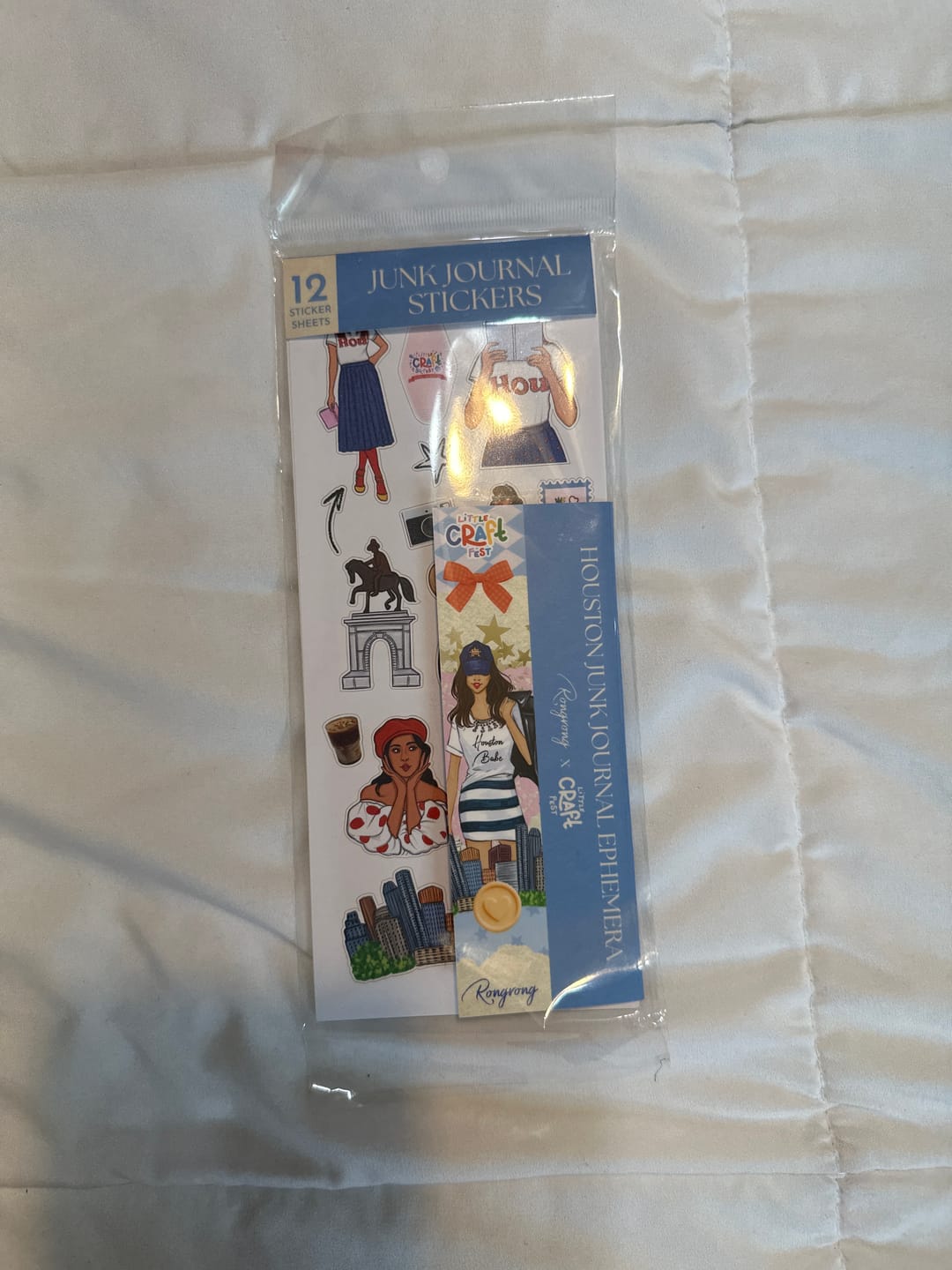 Customer photo review of Houston Little Craft Junk Journal Ephemera Stickers