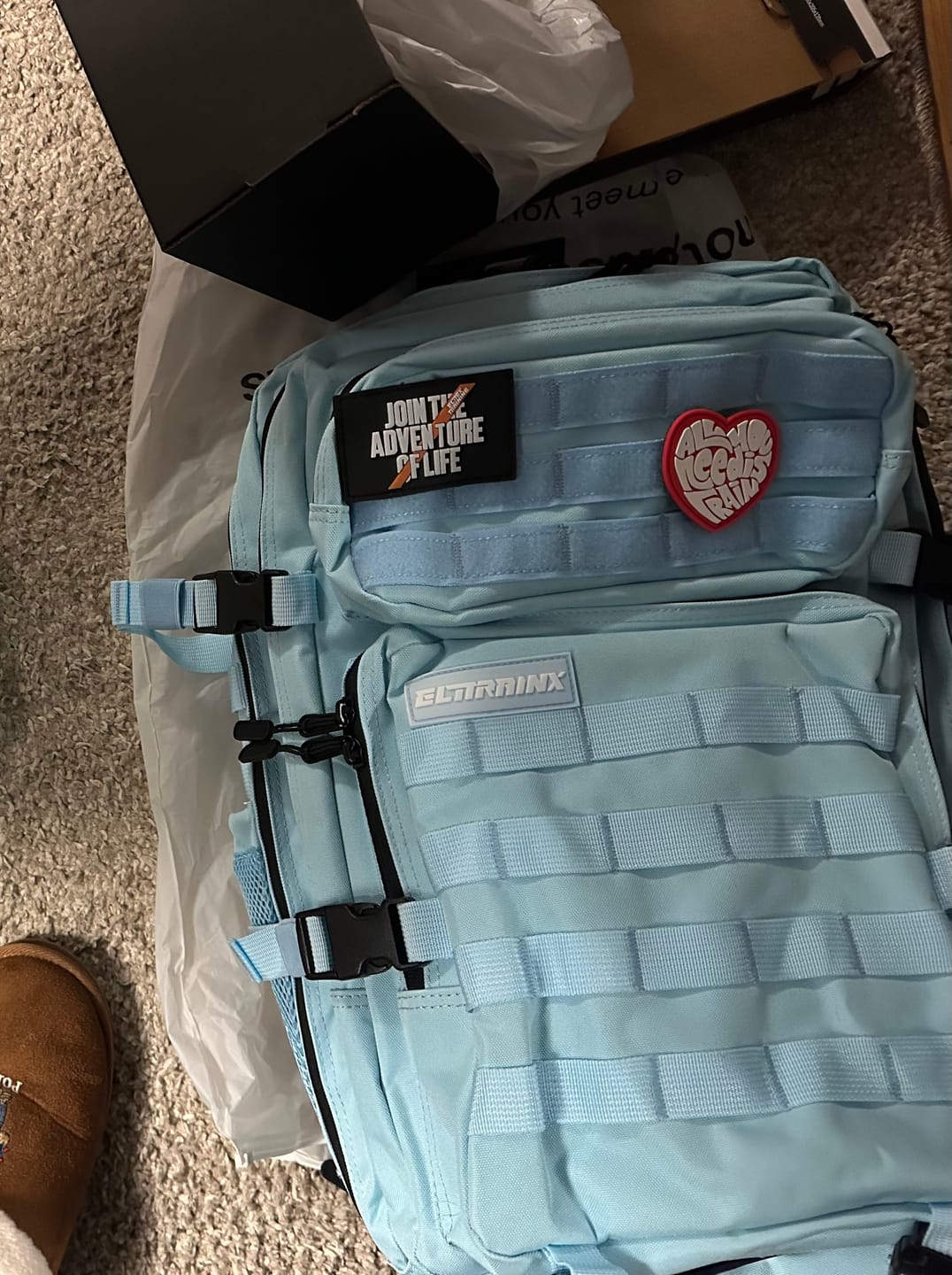 Customer photo review of Mochila Táctica V1 All In 45L Sky Blue