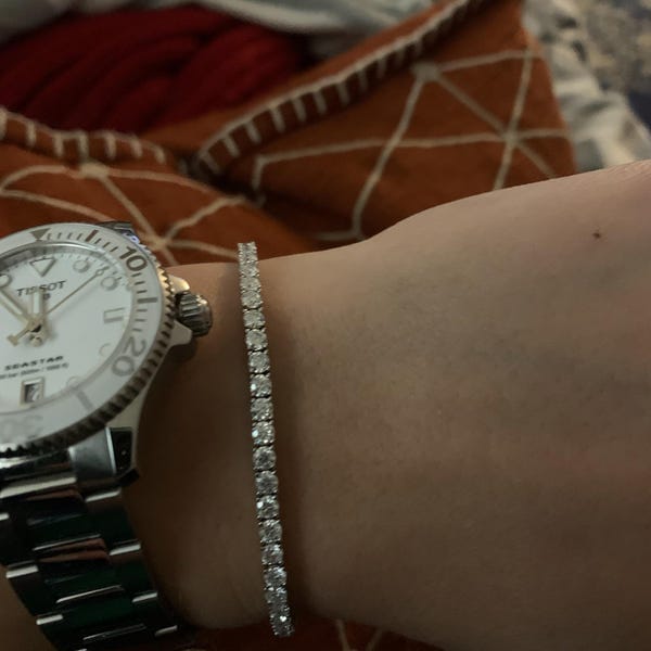 Customer photo review of Clara VVS1 Moissanite Round Cut Tennis Bracelet