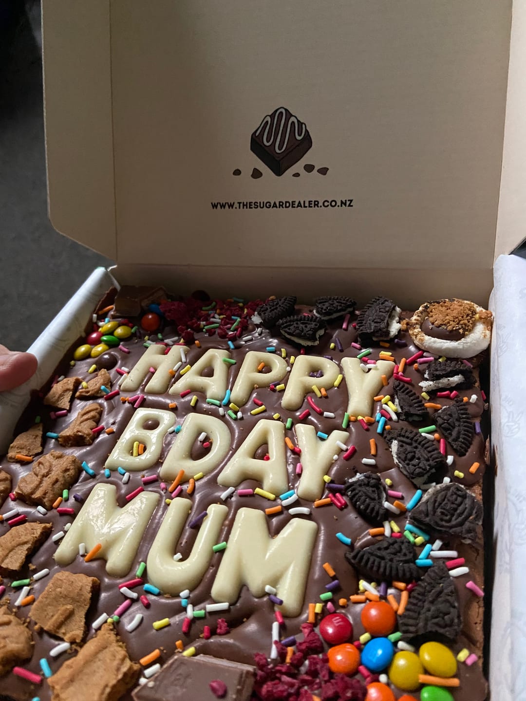 Customer photo review of Custom message loaded brownie