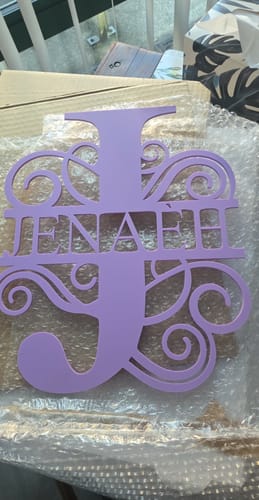 Customer photo review of Personalised Monogram Wall Art