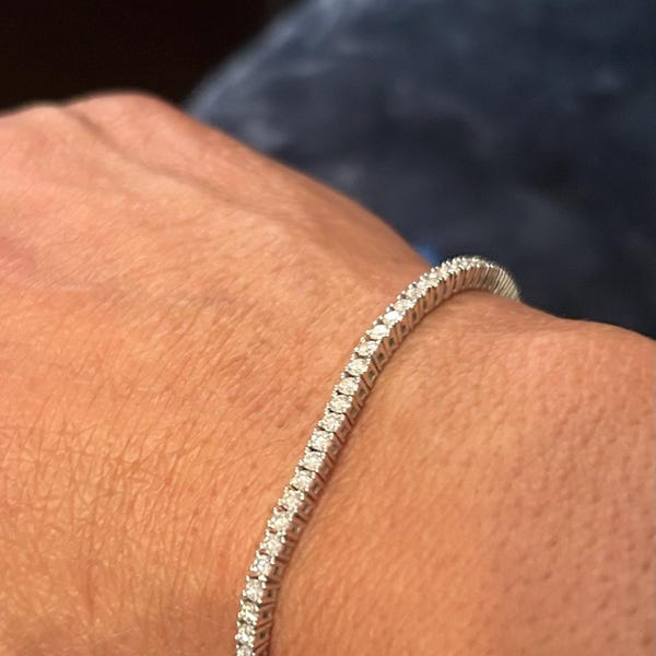 Customer photo review of Clara VVS1 Moissanite Round Cut Tennis Bracelet