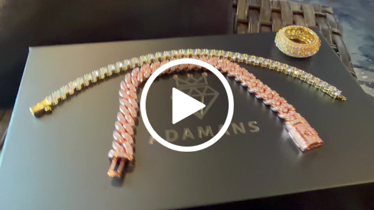 Customer video review of 10mm Moissanite Iced Cuban Bracelet - 18k Rose Gold - D COLOR - VVS1