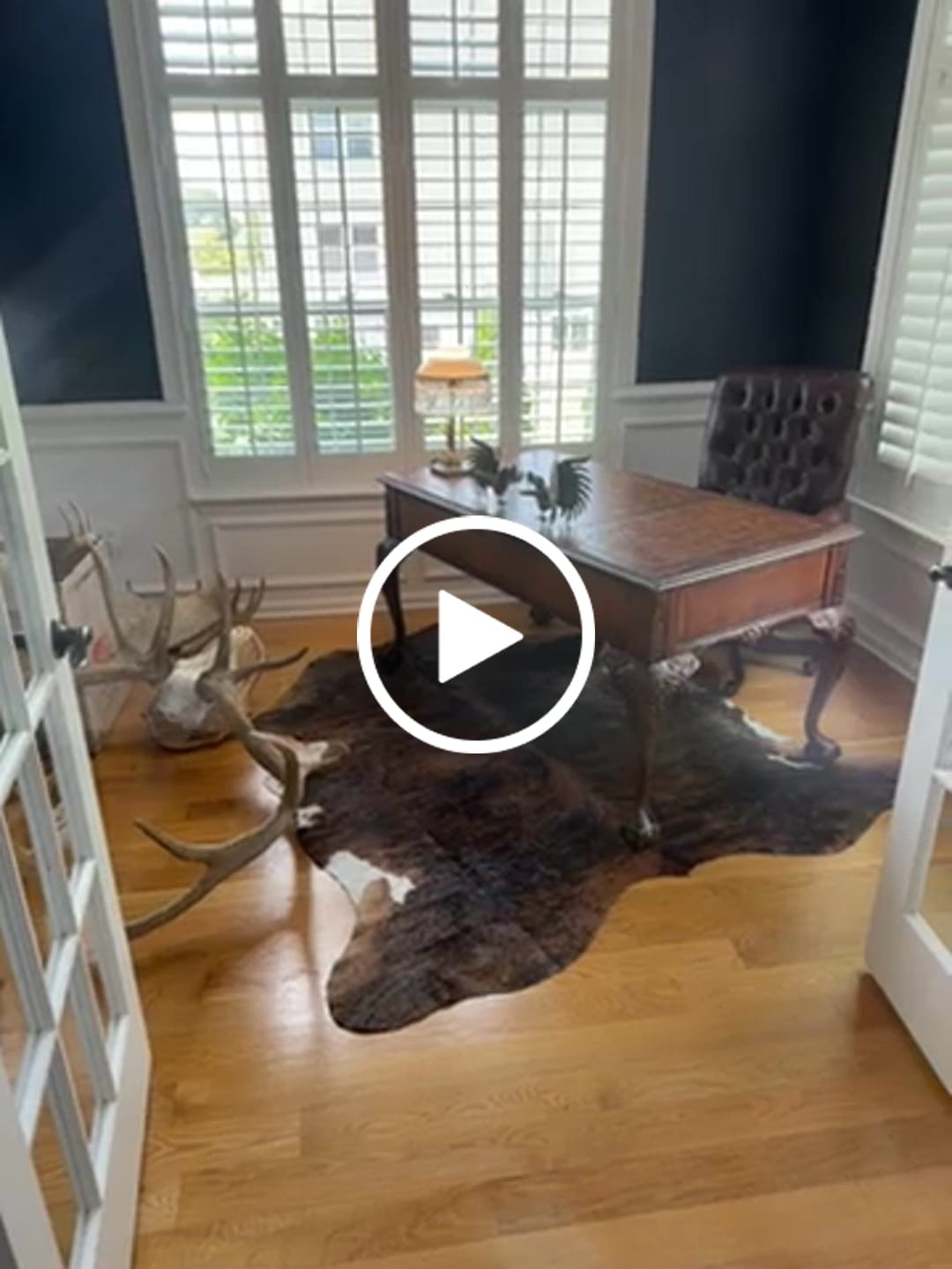 Customer video review of SUPER SALE Brindle Natural Cowhide Rug - Large 6'8"H x 6'5"W