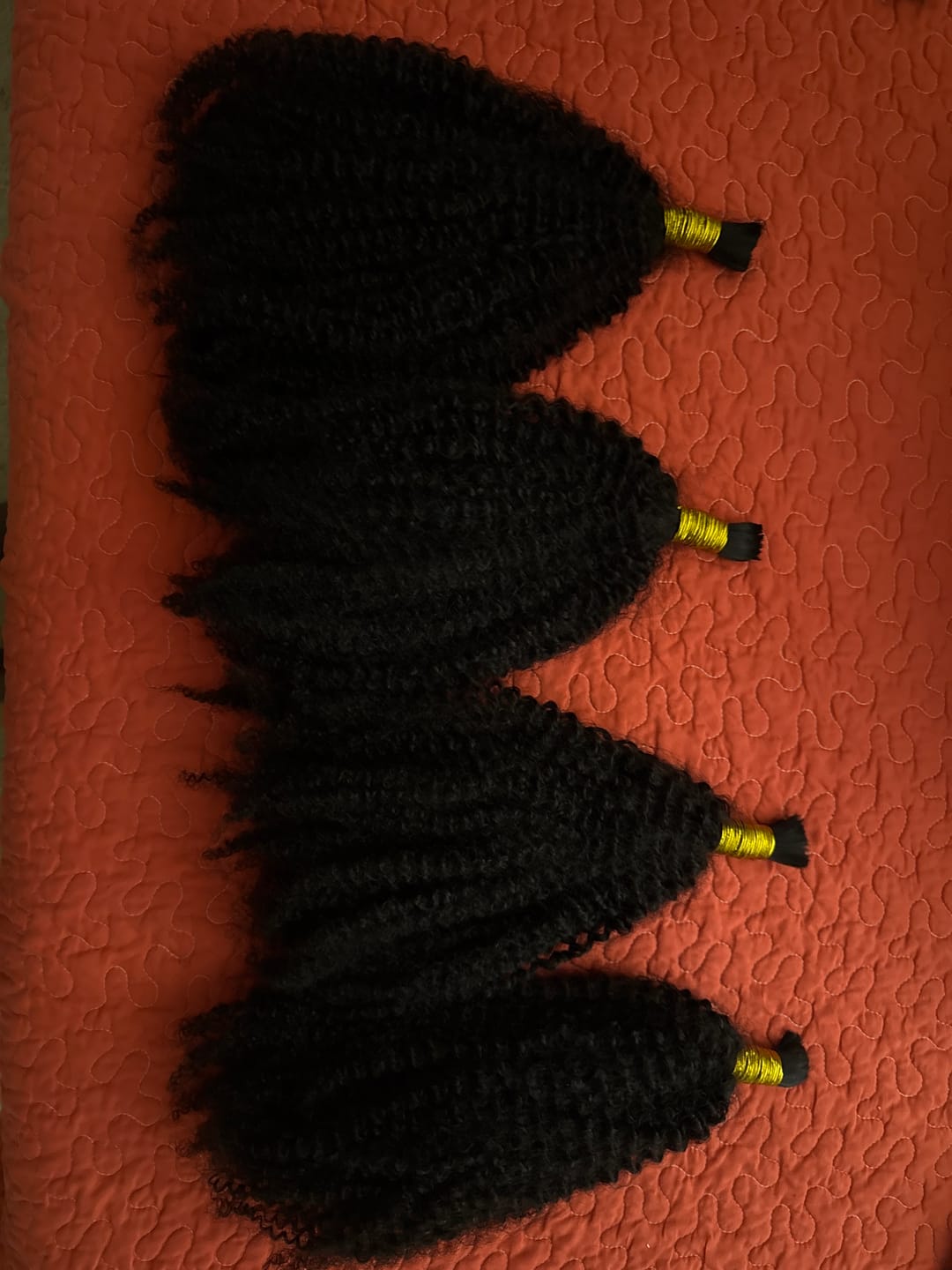 Customer photo review of Afro Kinky Curly Bulk Hair Extensions for Braiding