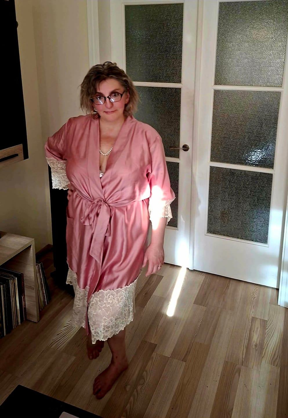 Customer photo review of Women's robe: PINK & CHAMPAGNE