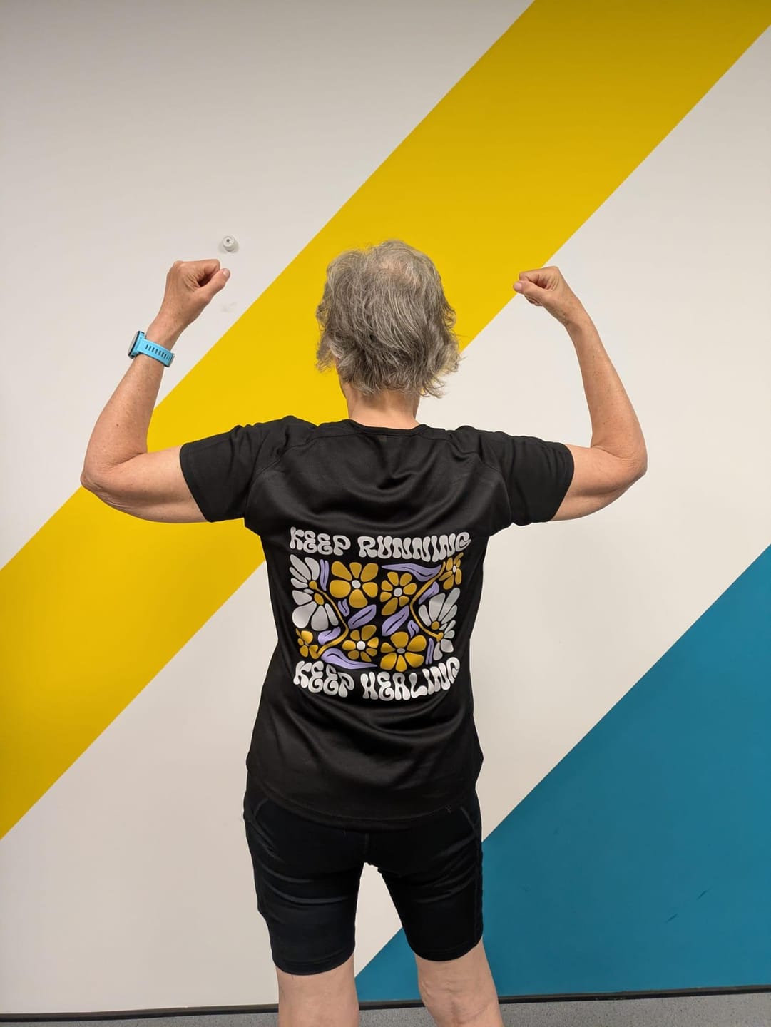 Customer photo review of Keep Running Keep Healing - Activewear T-Shirt (Women's)