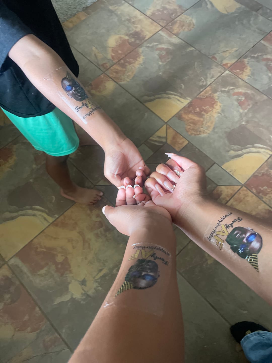 Customer photo review of Birthday AF - Temporary Tattoo