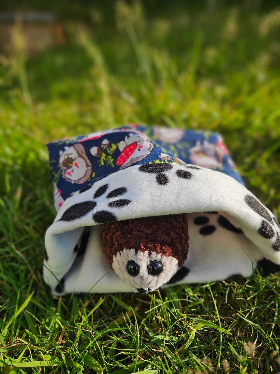 Customer photo review of Black Paws on White Anti Pill Polar Fleece Fabric