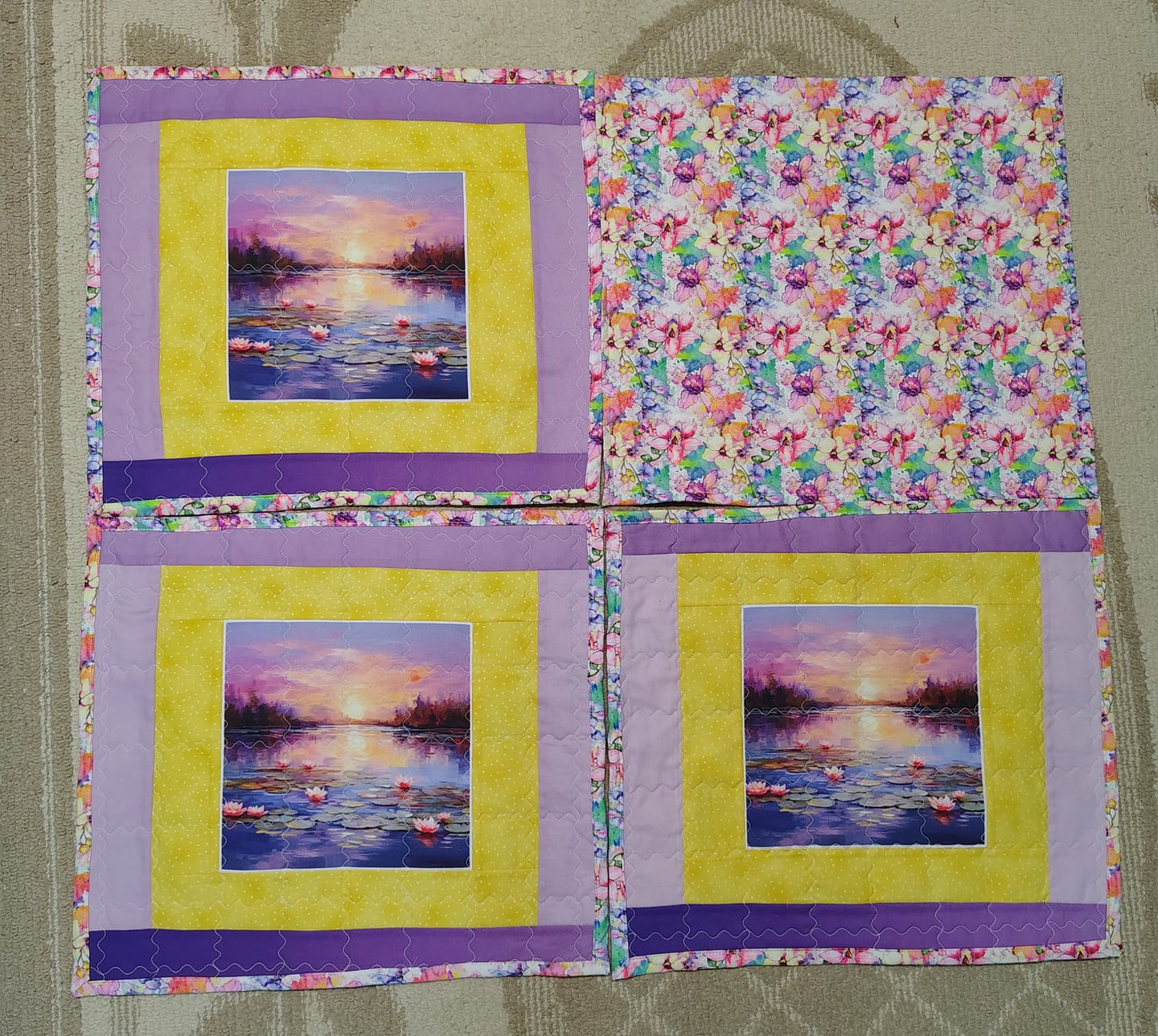Customer photo review of Watercolor Wildflower Orchid Fabric