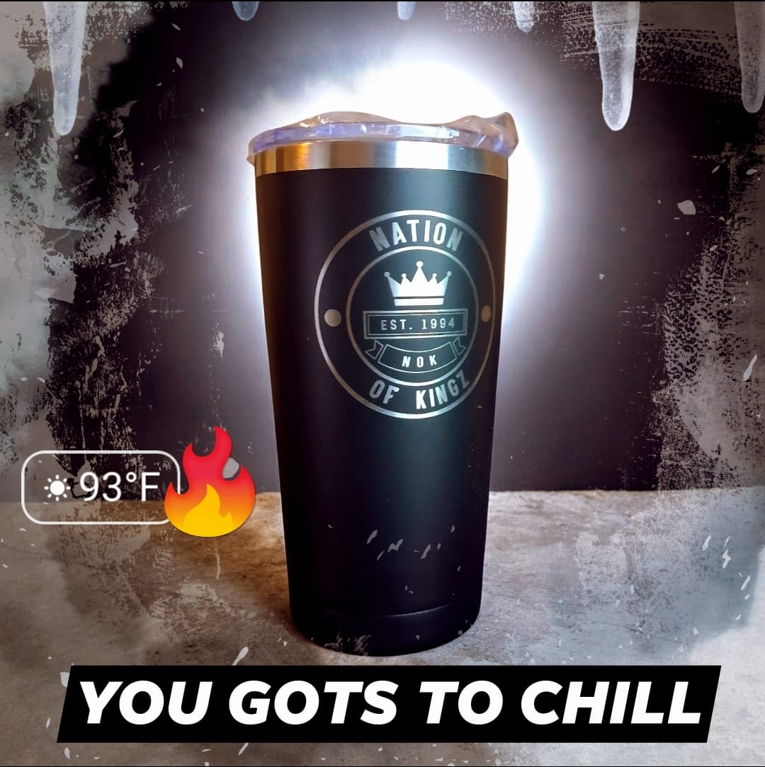 Customer photo review of $5 Sample - Custom 20 oz Tumbler with your Business Logo Engraved - Great Test Before Bulk Volume Order!