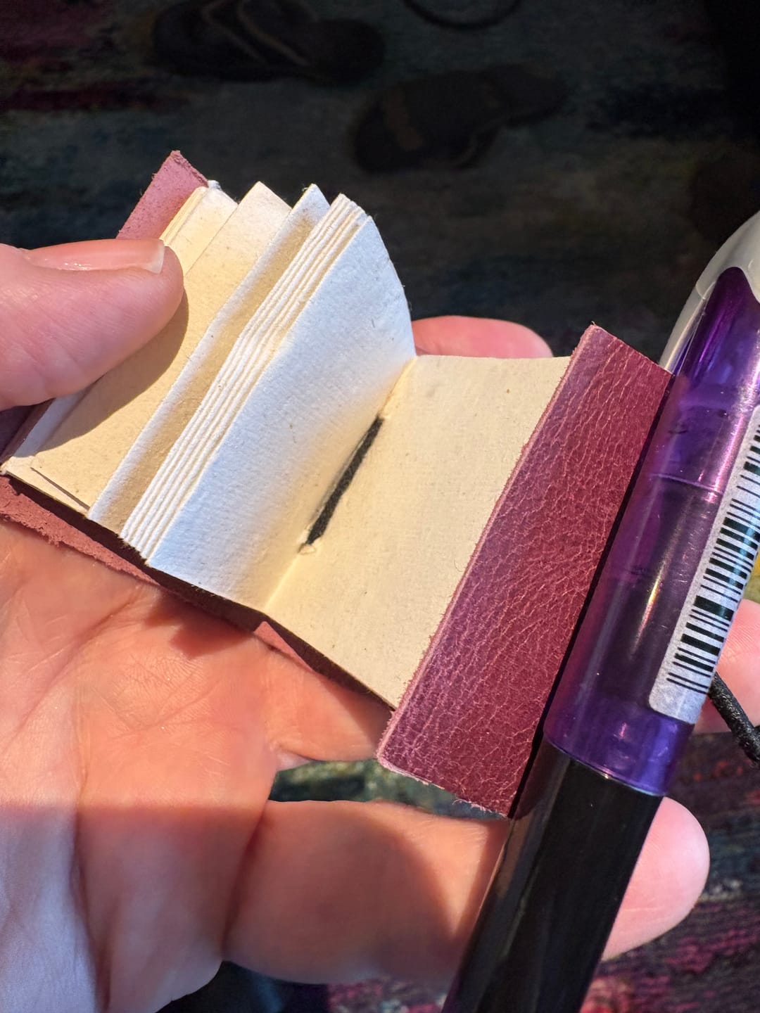 Customer photo review of Mini 2x2.25" Upcycled Leather Journals