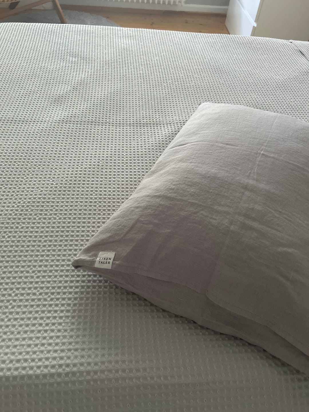 Customer photo review of Leinen-Kopfkissenbezug, Light Grey