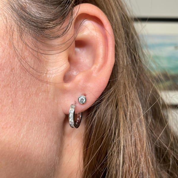 Customer photo review of Volara 0.90 CTW Moissanite Hoop Earrings