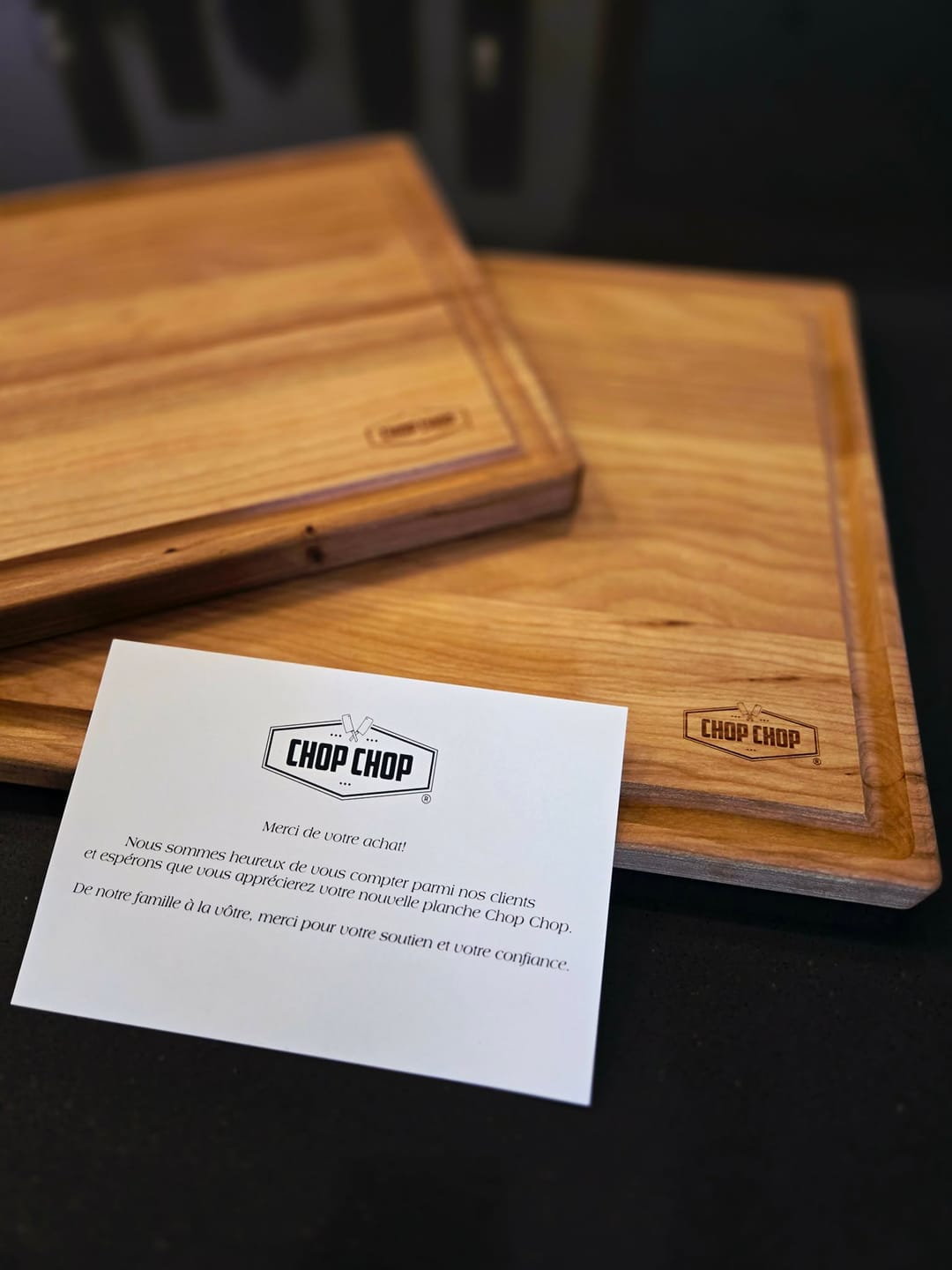 Customer photo review of Wooden Cutting Board with Juice Groove | Handmade in Canada