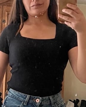 Customer photo review of Top de Manga Corta Sculpt Knit