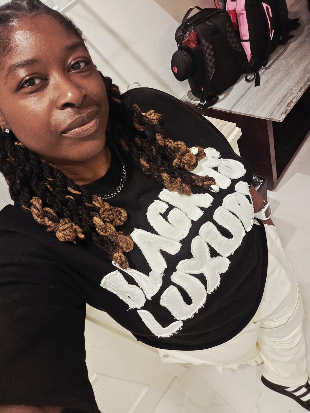Customer photo review of Black Is Luxury Cropped Heavyweight Crew | BLK FRVR