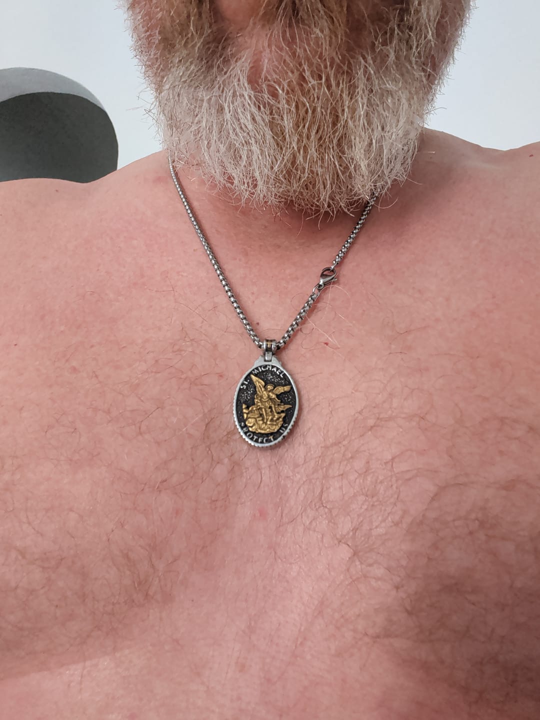 Customer photo review of ST. MICHAELS BADGE.