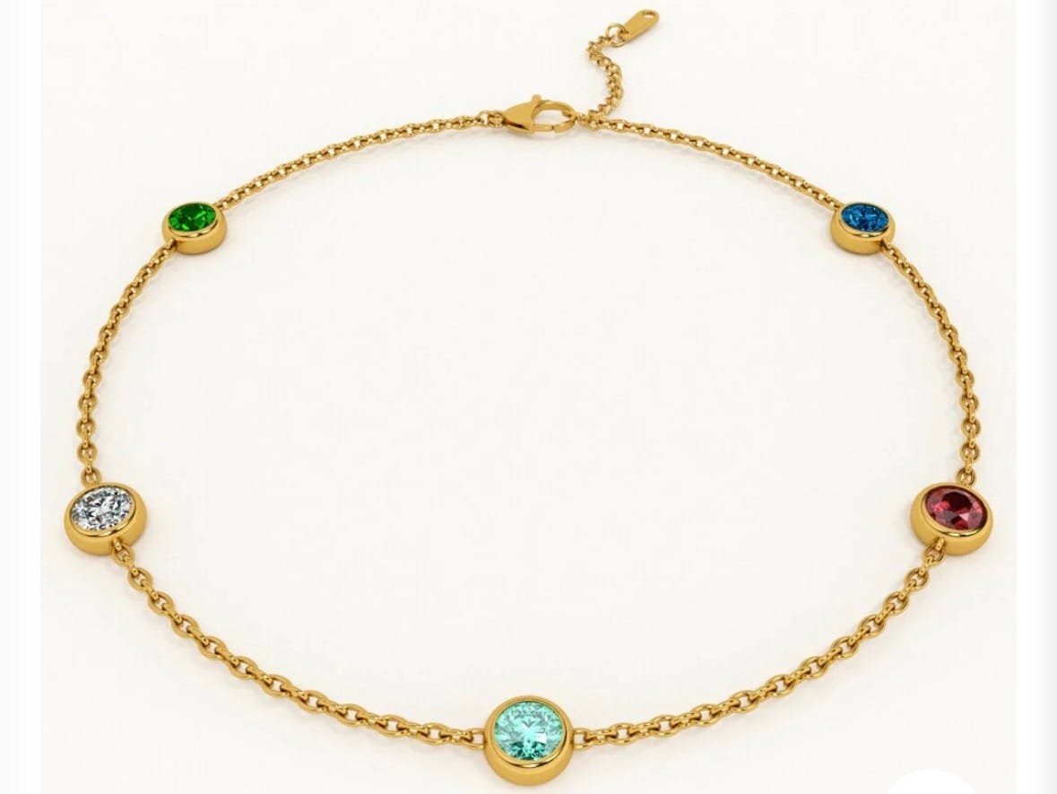 Customer photo review of Multi Crystal Charm Bracelet