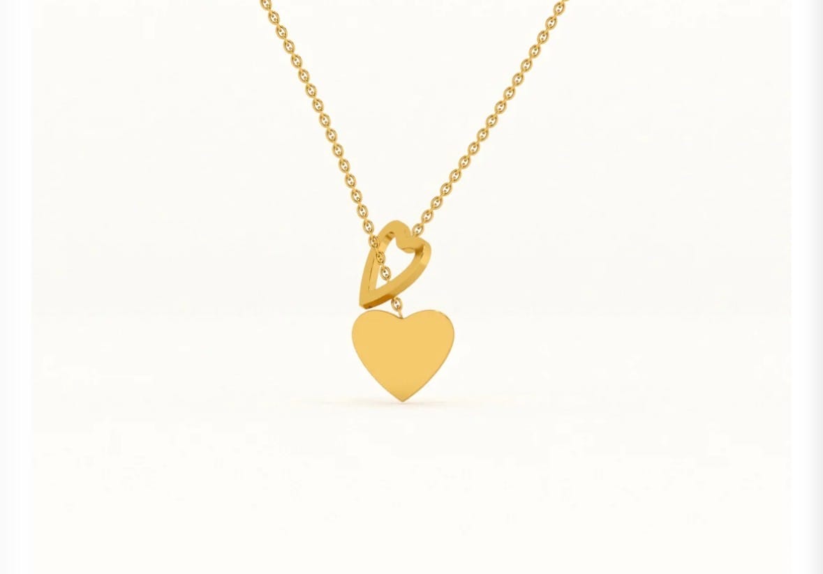 Customer photo review of Two Heart Gold Lariat Necklace
