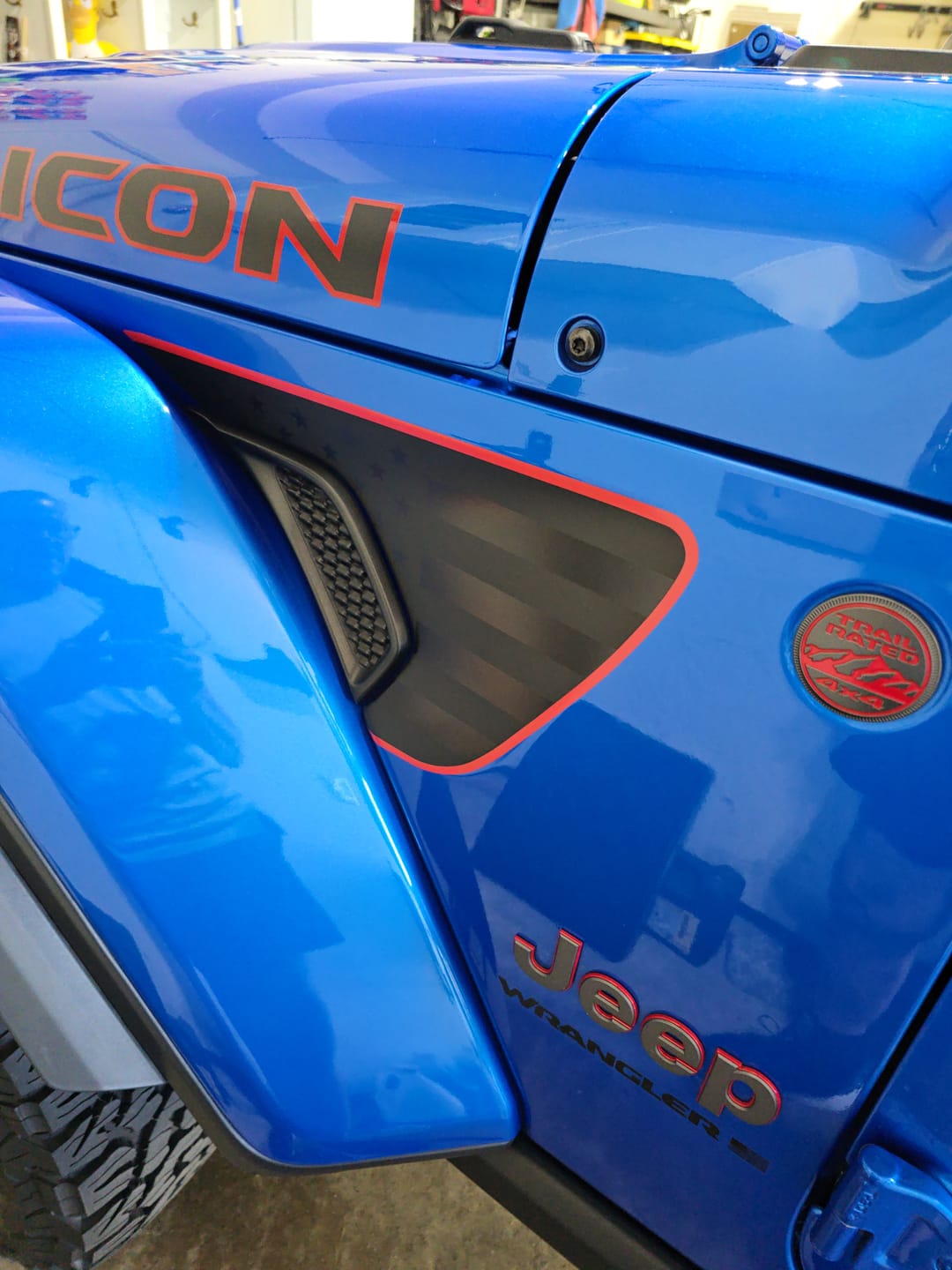 Customer photo review of Premium Fender Vent Decal Set | Black Flag - fits Wrangler JL & Gladiator JT