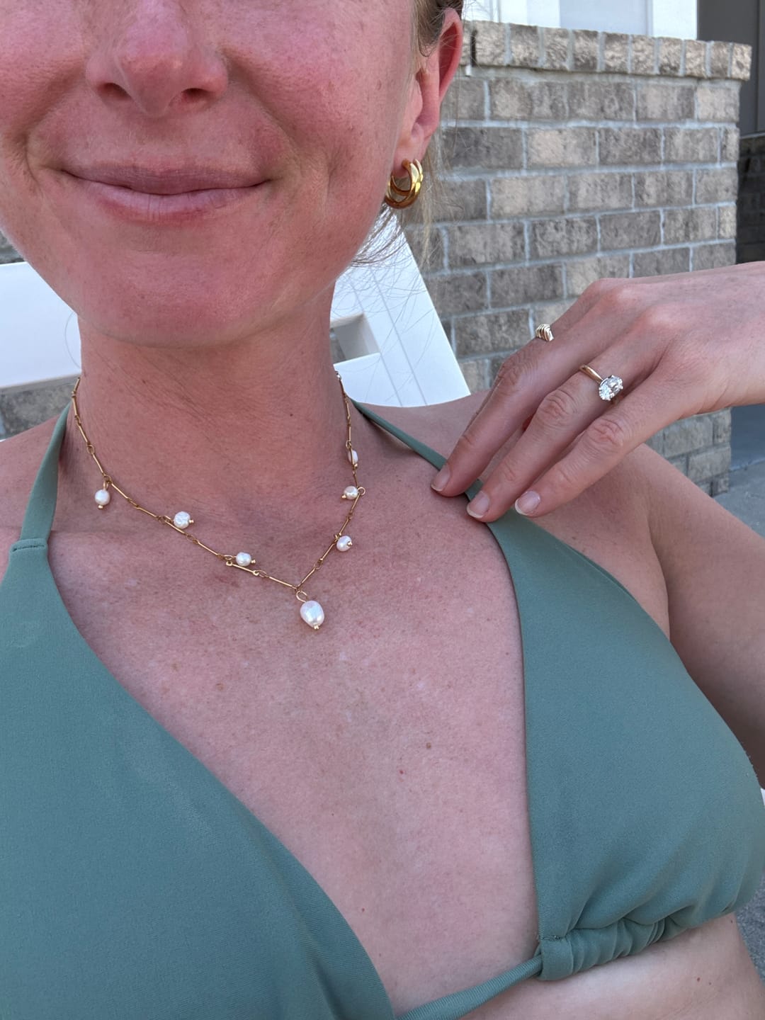 Customer photo review of Santorini Pearl Necklace (Bundle)