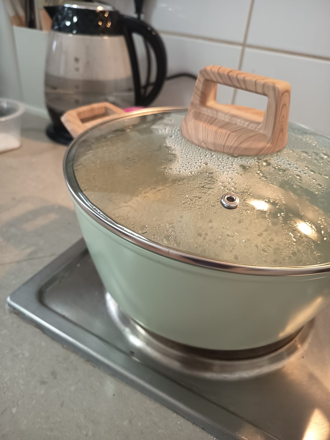 Customer photo review of Batería Cocina 14Pzs Aluminio Forjado Antiadherente Flow Verde