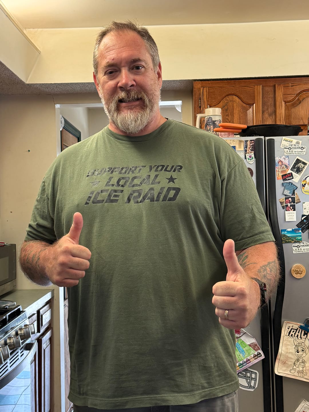 Customer photo review of Support Your Local Ice Raid T-Shirt