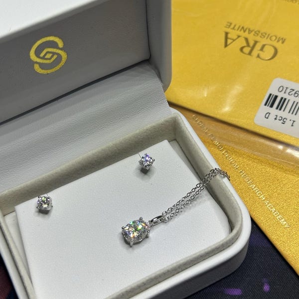 Customer photo review of Classica VVS1 Oval Cut Moissanite Solitaire Necklace