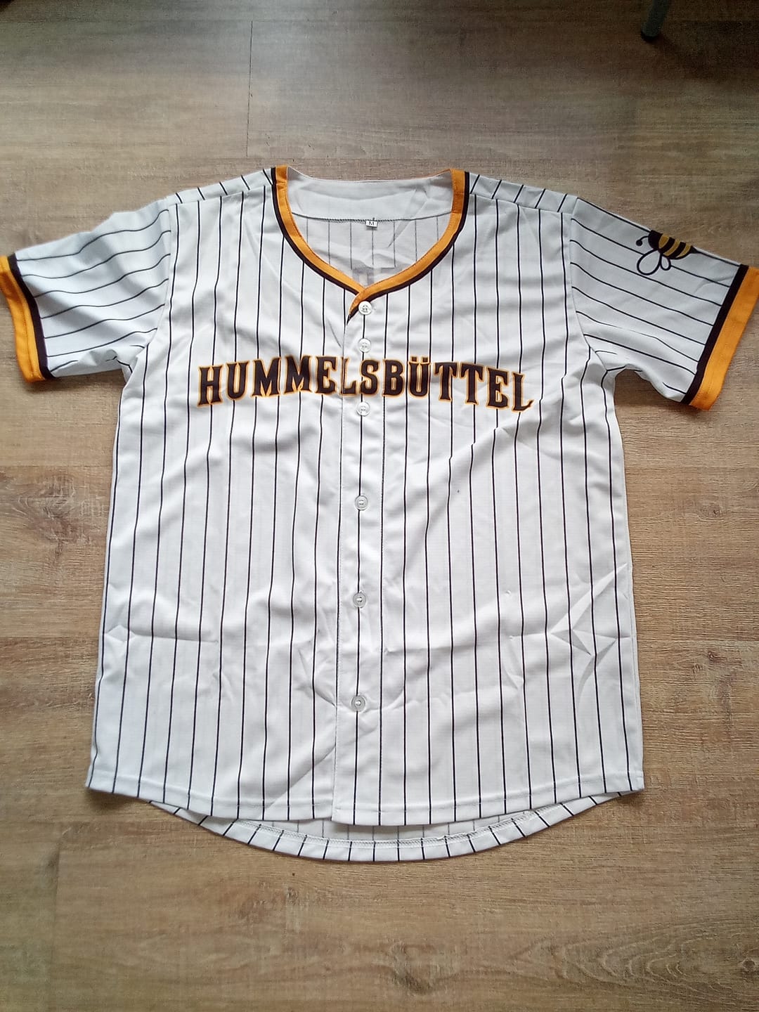 Customer photo review of Benutzerdefiniertes Professionelles Weiß Braun Baseballtrikot