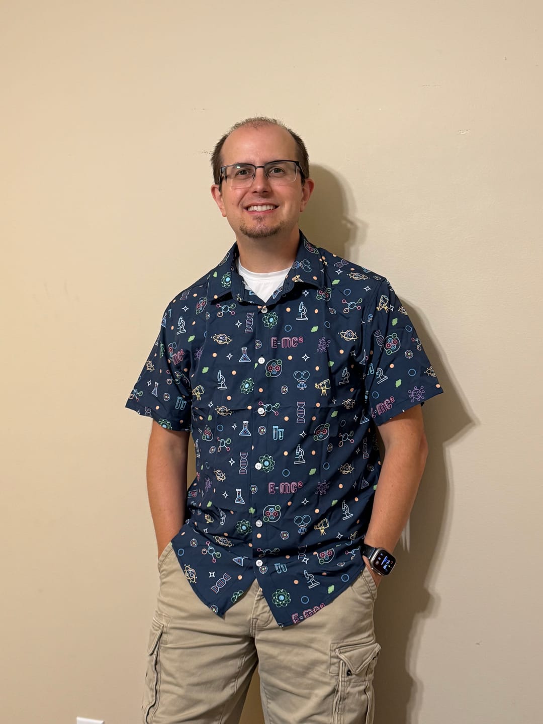 Customer photo review of Science DNA Molecules Dark Navy Button Up Shirt