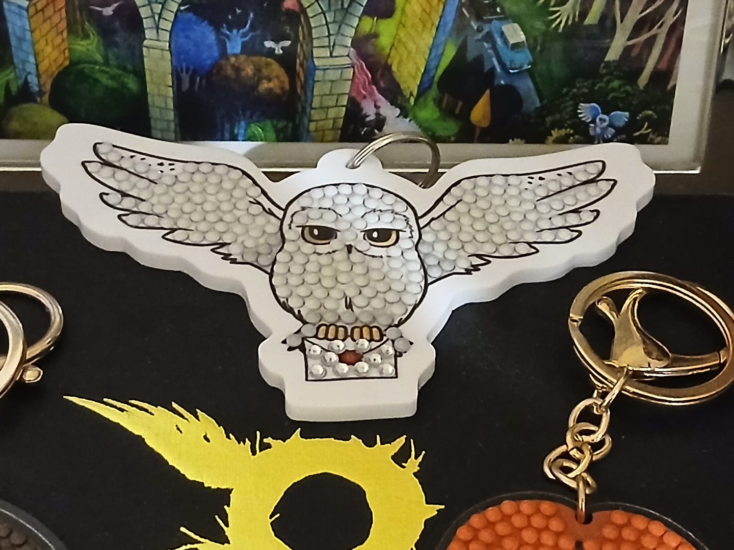 Customer photo review of Hedwig Crystal Art Bag Charm Kit Harry Potter