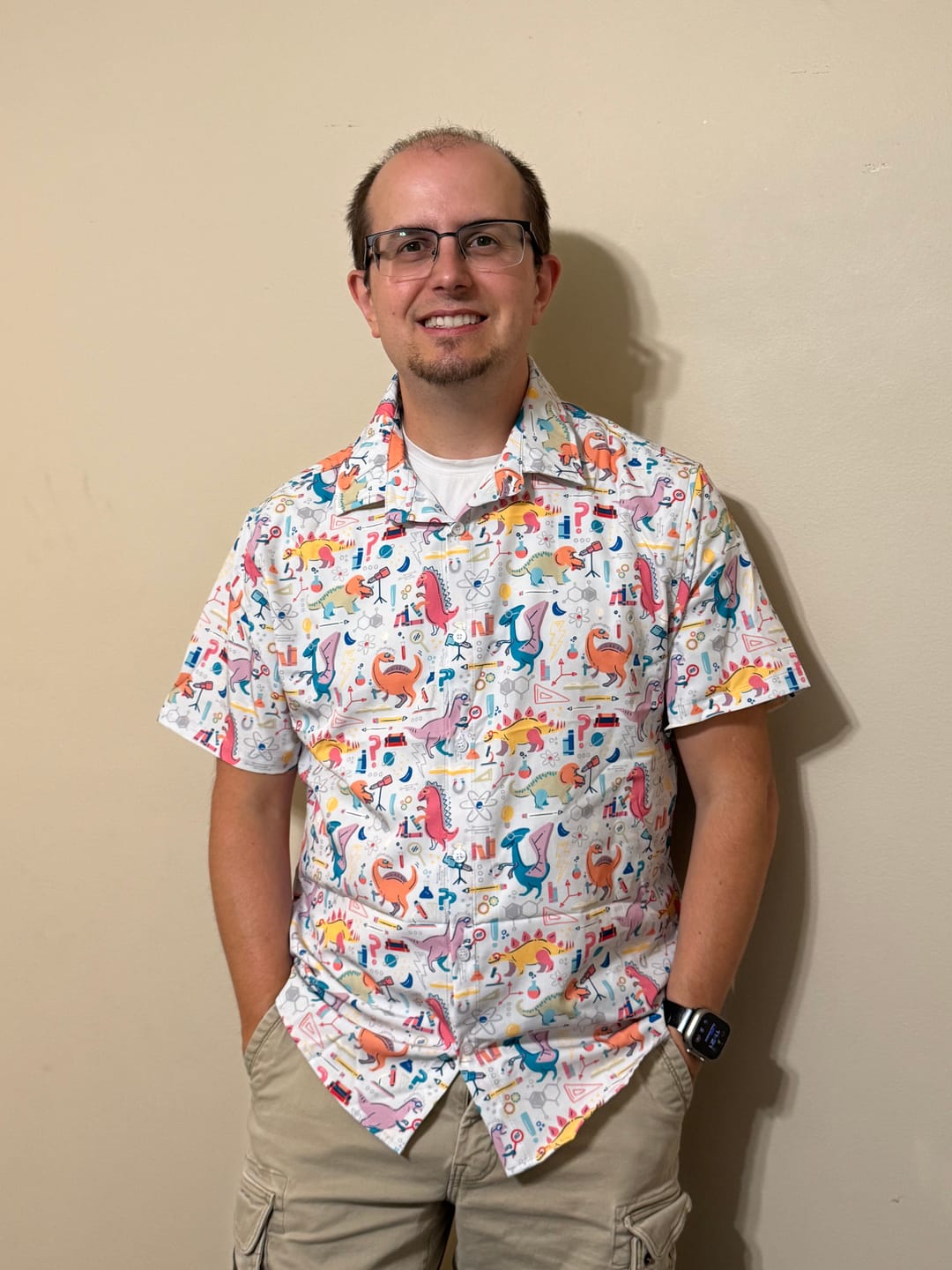 Customer photo review of Dino Scientists Button Up Shirt