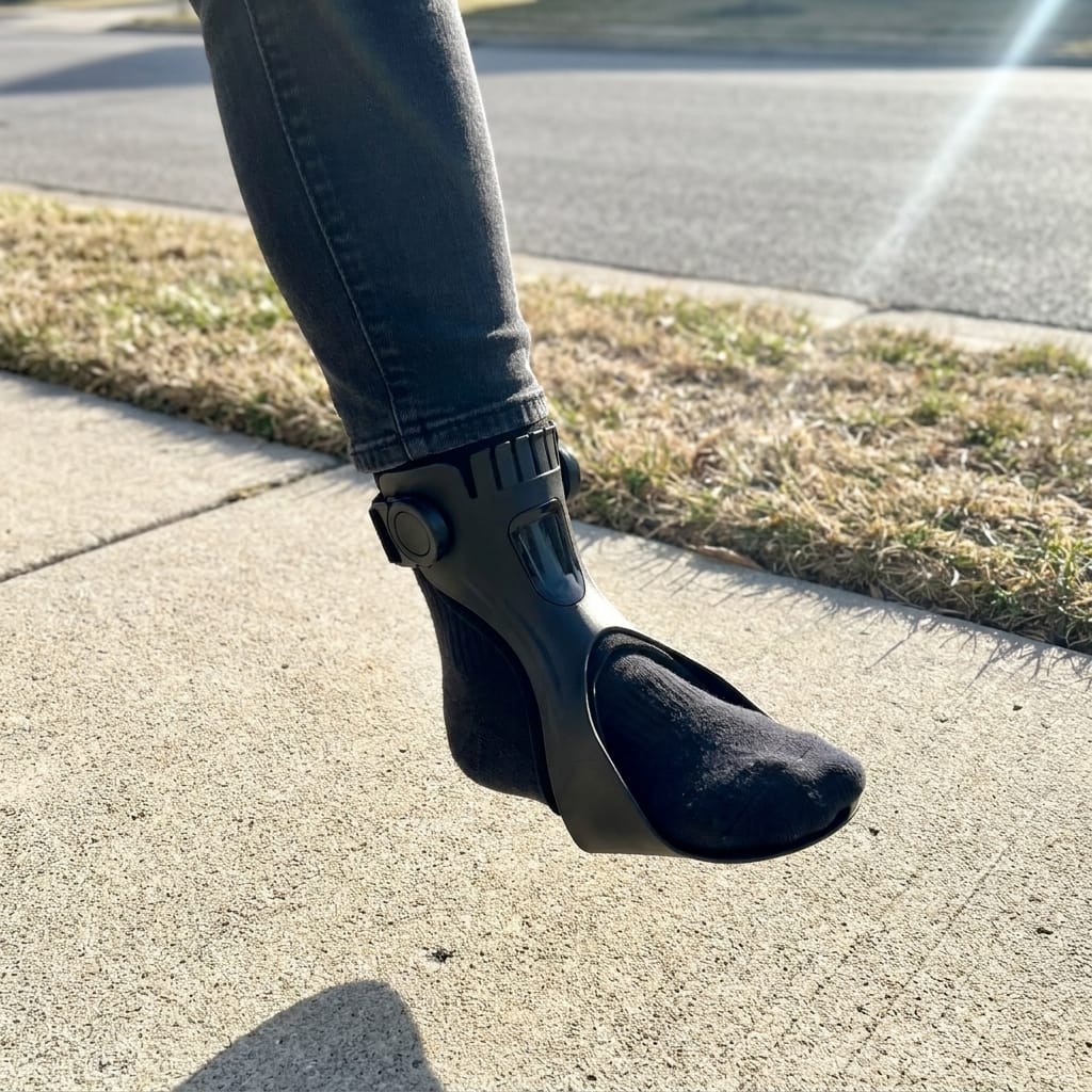 Customer photo review of Stride AFO Brace — Foot Drop Support