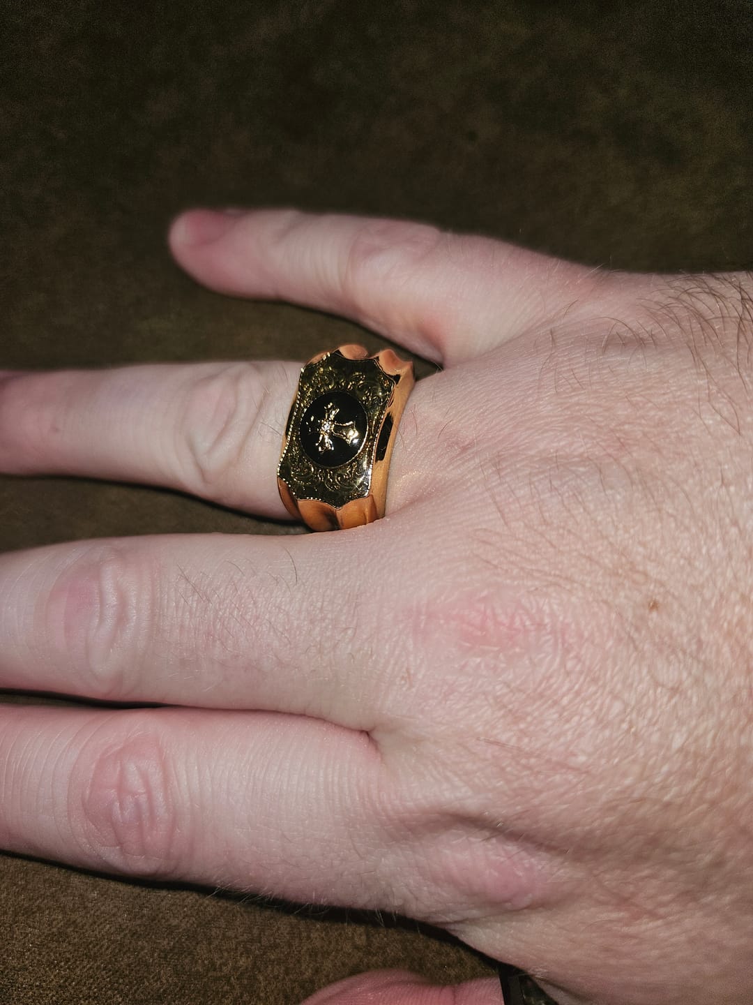 Customer photo review of FREE Today: Faith and Strength Jesus Cross Religious Ring