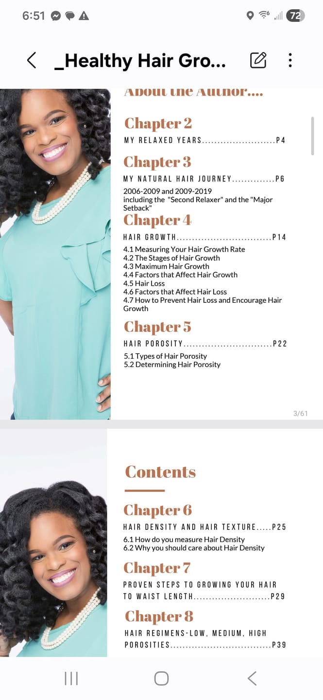 Customer photo review of E-Book: Healthy Hair Growth and Retention Tips (DIGITAL COPY)