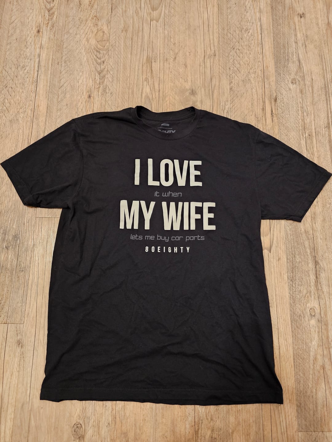 Customer photo review of 80Eighty® Love My Wife Shirt