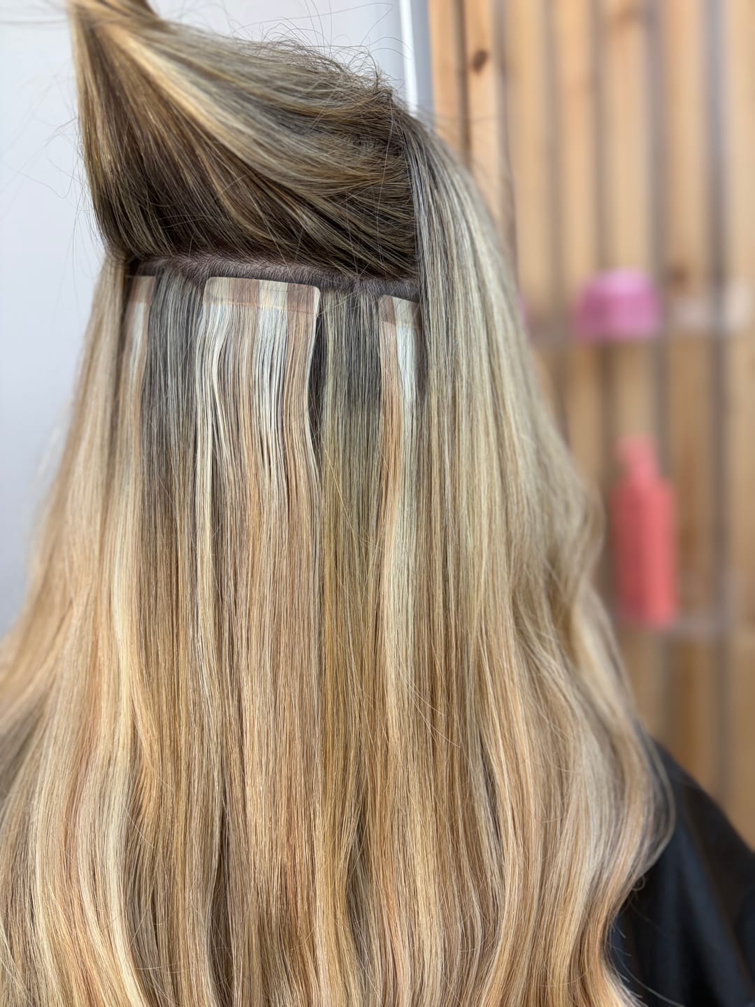 Customer photo review of Easitape Hair Extension Double Sided Tape Tabs (60 per pack)