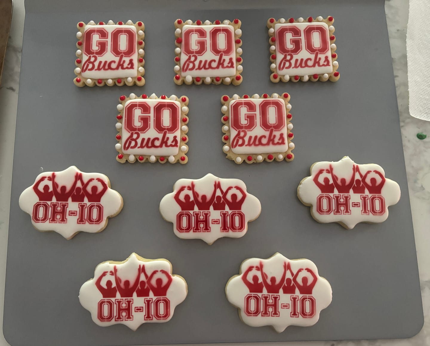Customer photo review of Buckeyes Cookie Stencil Set