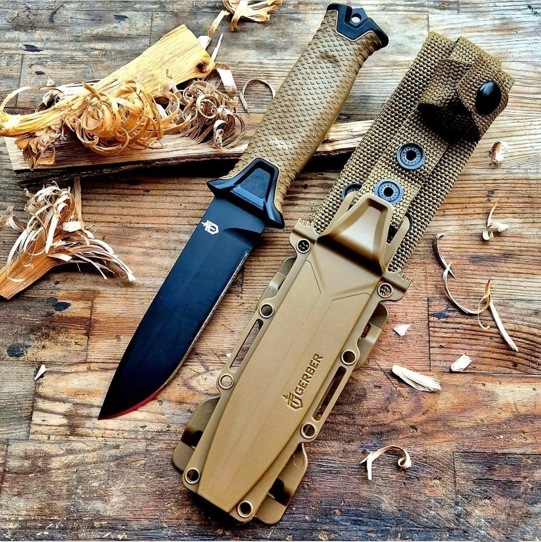Customer photo review of Gerber Strongarm Fixed Drop Plain Blade Knife Coyote Handle (G30001058)